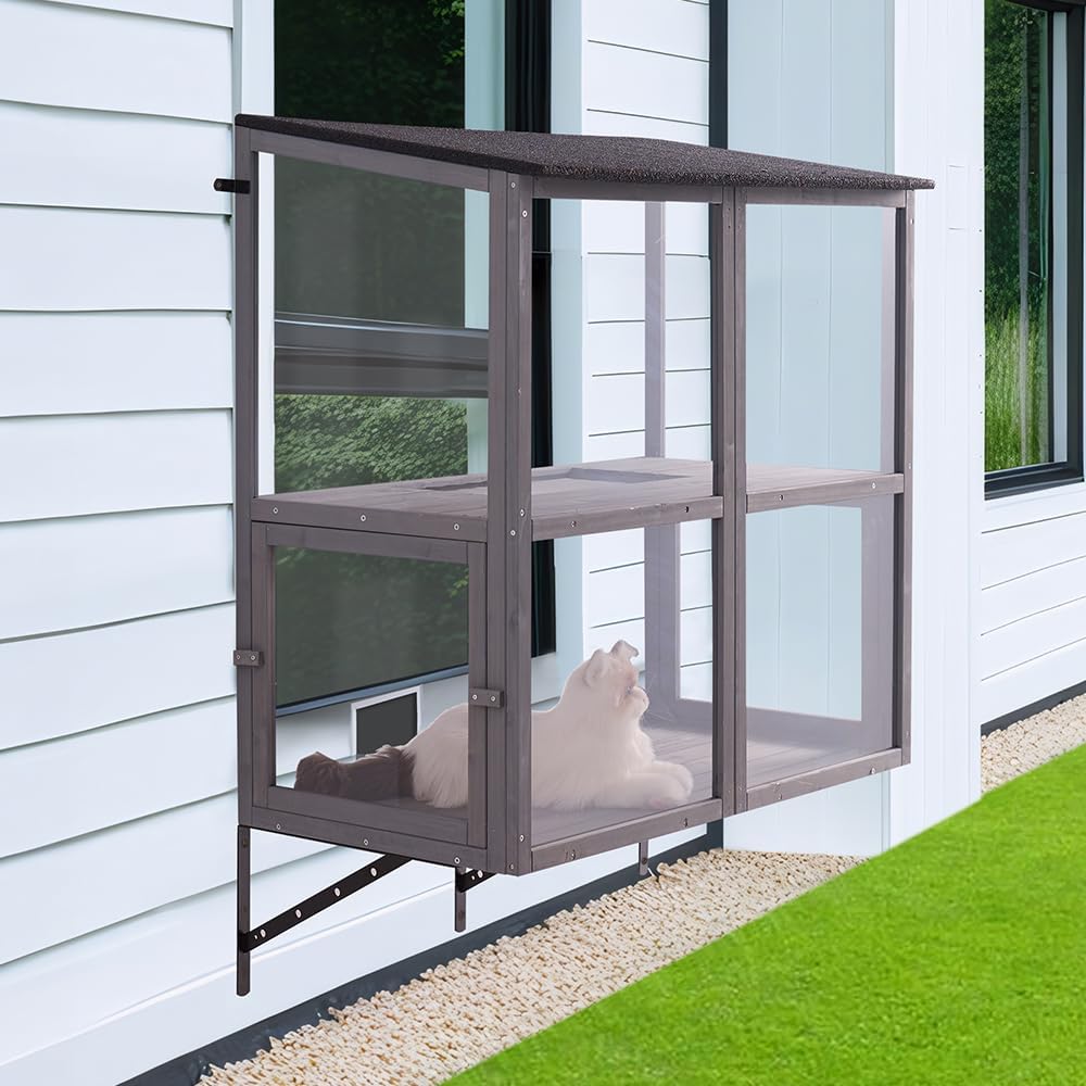 beeNbkks Cat Catio Window House for Safe Outdoor Experience