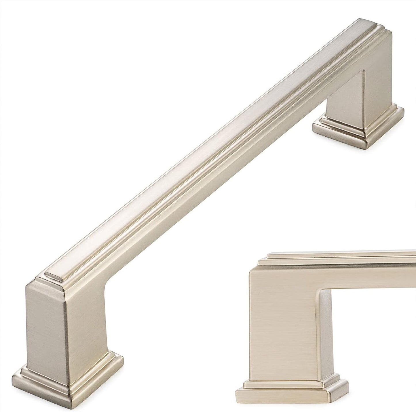 KOOFIZO Brushed Nickel Cabinet Pulls for Kitchen and Bathroom