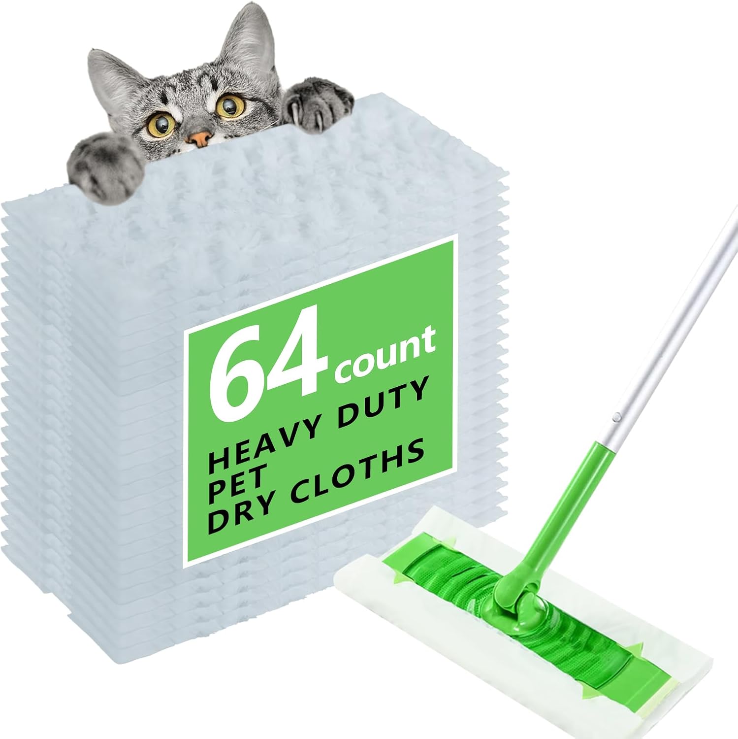 64 Count Pet Heavy Duty Dry Sweeping Cloths