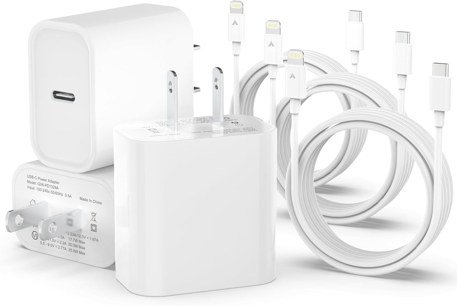 Rapid Charge iPhone Kit, Apple MFi Certified, 20W PD Adapter + 6FT Cable