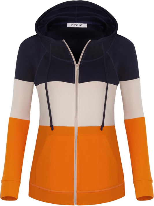 Hibelle Women's Full-Zip Fleece Lined Hoodie for Comfort