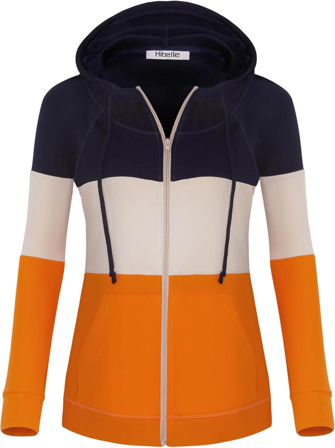 Hibelle Women's Full-Zip Fleece Lined Hoodie for Active Wear
