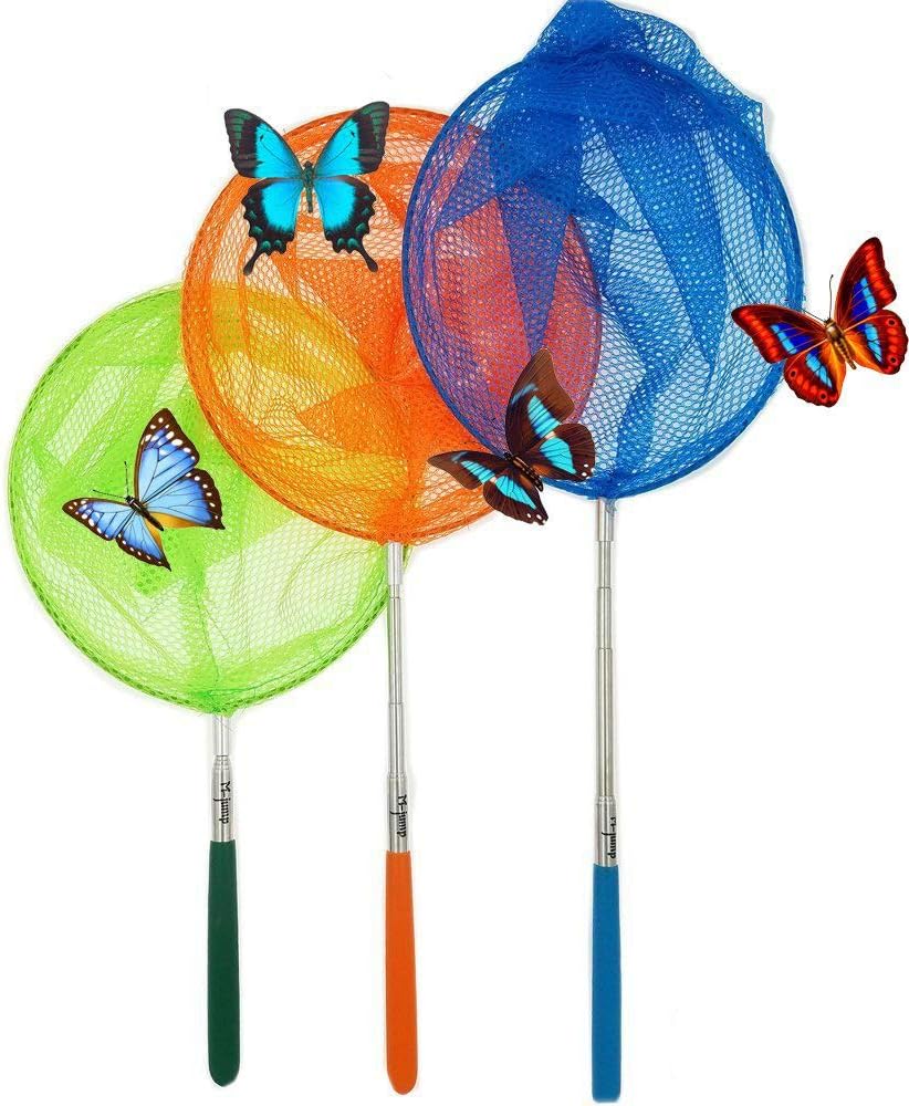 Extendable Butterfly Nets 3 Pack - Ideal for Insect Catching & Fishing Fun - M-jump - Ages 3+