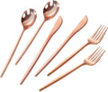 PULOTE 300PCS Rose Gold Plastic Silverware Set - Heavy Duty Disposable