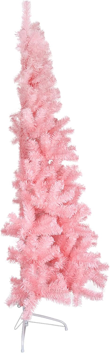 CCINEE 6ft Pink Half Christmas Tree for Stylish Holiday Decor