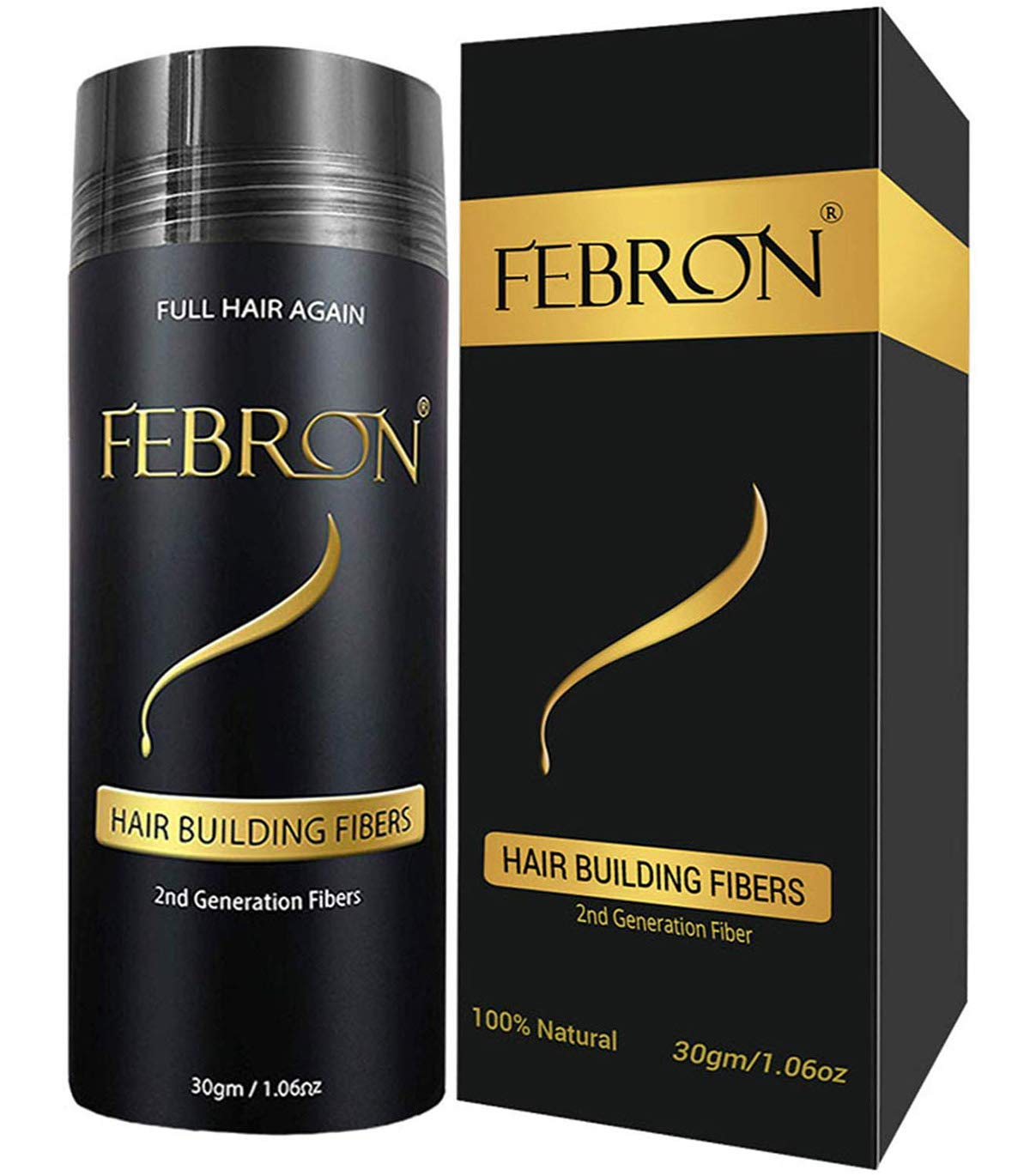 FEBRON Hair Fibers for Thinning Hair - Gray Concealer Powder