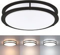 16 Inch Black Flush Mount Ceiling Light Fixture - Dimmable 3 CCT