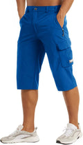 MAGCOMSEN Men's Quick Dry 3/4 Capri Workout Shorts - Zipper Pockets
