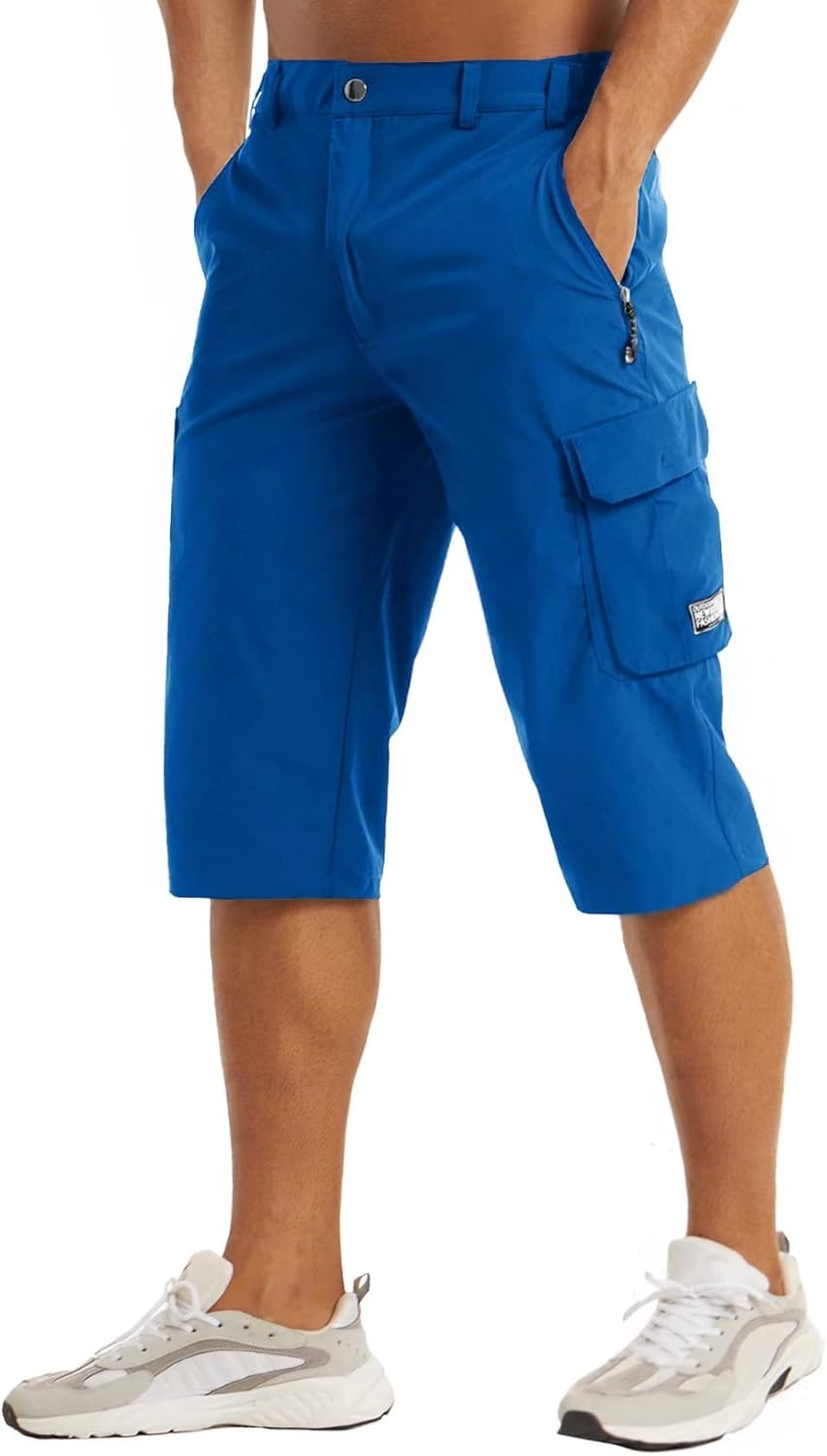 MAGCOMSEN Men's Quick Dry 3/4 Capri Workout Shorts with Pockets