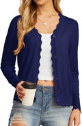Women's V-Neck Button Down Cardigan Slim Fit - Lightweight Layering if