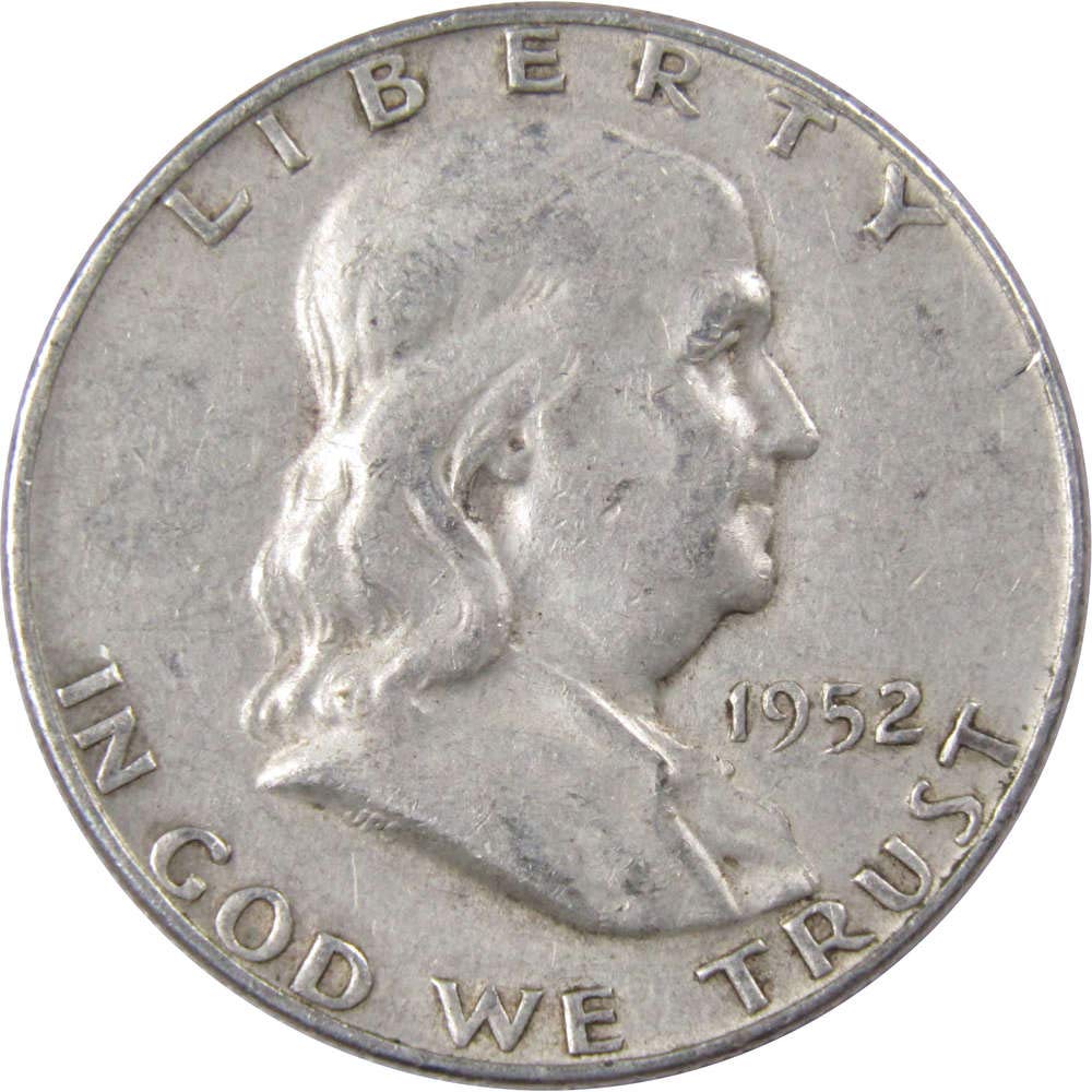1952 D Franklin Half Dollar Coin in XF EF Condition 90% Silver