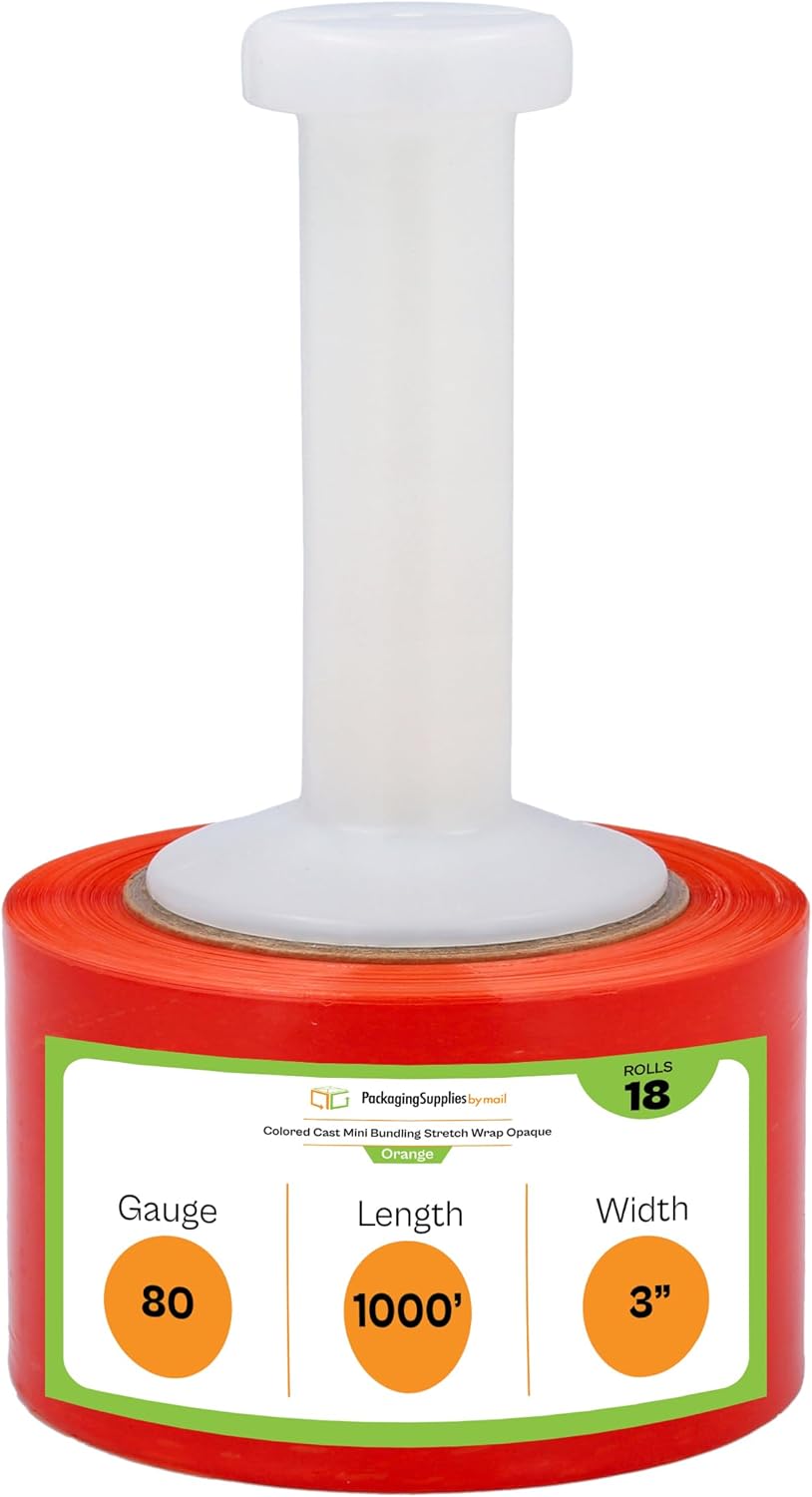 PSBM Mini Orange Stretch Wrap with Handle for Bundling