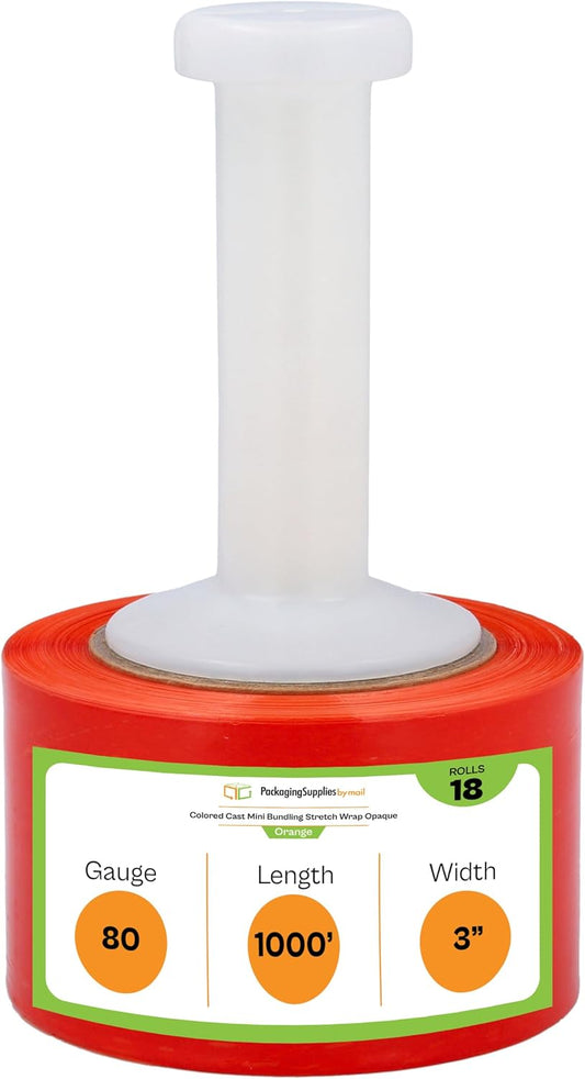 PSBM Mini Orange Stretch Wrap with Handle for Bundling