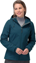Women's Softshell Fleece Lined Jacket - Hooded Windproof Coat
