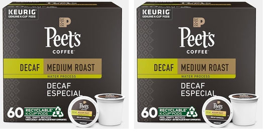 Peet's Coffee Medium Roast Decaf K-Cup Pods for Perfect Brew