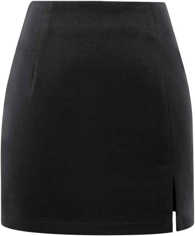 Plaid Mini Skirts for Womens High Waisted Wool Bodycon Style