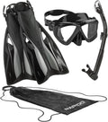 Panto-180 Panoramic Tempered Glass Snorkel Mask Set - Anti-Fog Vision