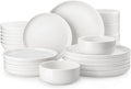 Porcelain Dinnerware Set 24 Piece for 6 - Durable White LUNA Series
