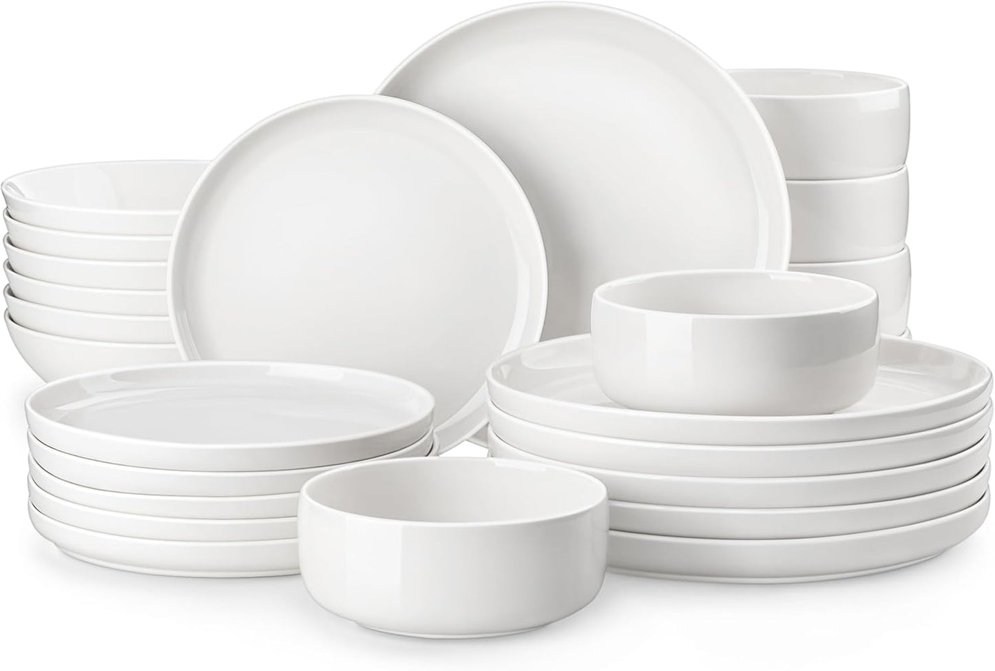 MALACASA 24-Piece Modern Porcelain Dinnerware Set for 6