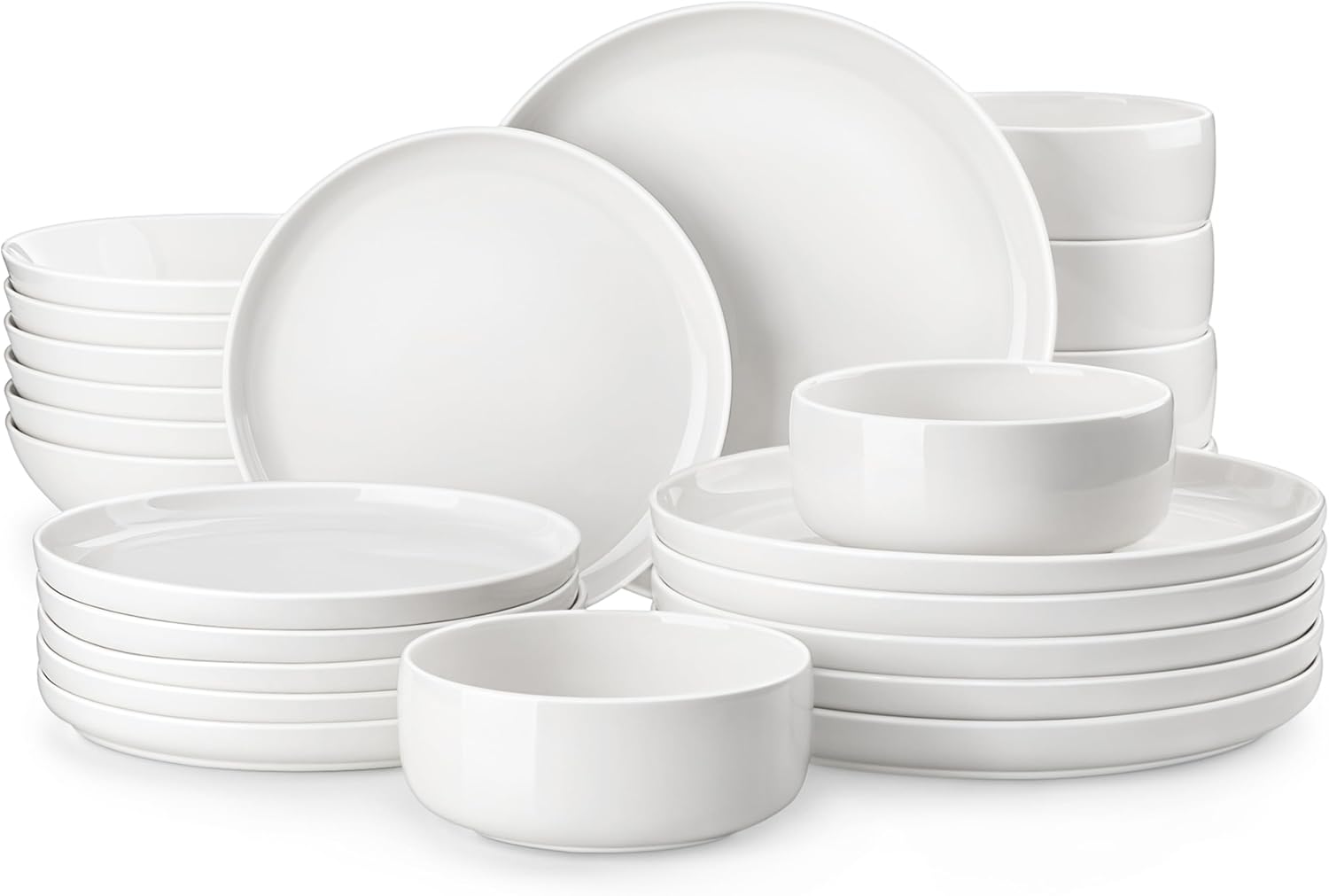 MALACASA 24-Piece Modern Porcelain Dinnerware Set for 6