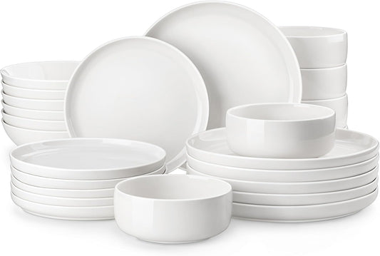 MALACASA 24-Piece Modern Porcelain Dinnerware Set for 6