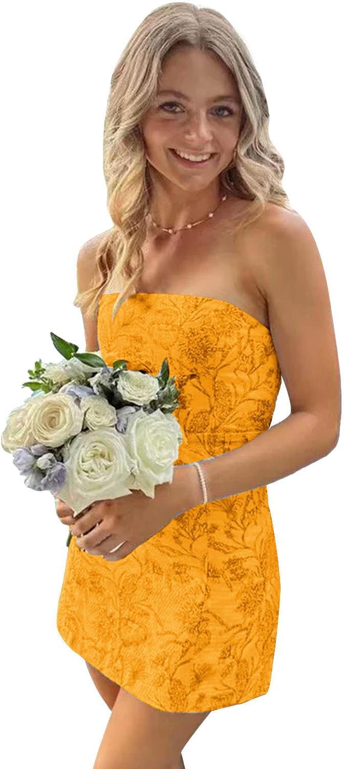 Strapless Homecoming Dresses 2025 Floral Print Formal Gowns