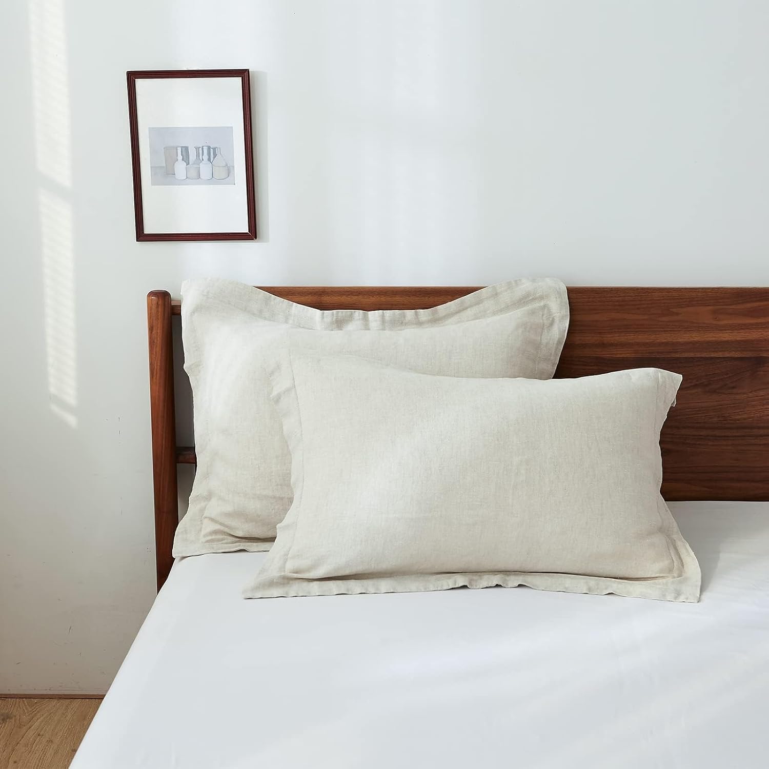 Luxury Linen Pillow Cases King Size Set of 2 for All-Season Use