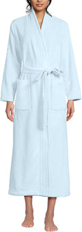 Lands' End Women's Cozy Plush Long Wrap Robe - Warm Comfort