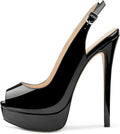 Women's Platform Stiletto Heels Peep Toe Pumps 6 in - Elegant Lift