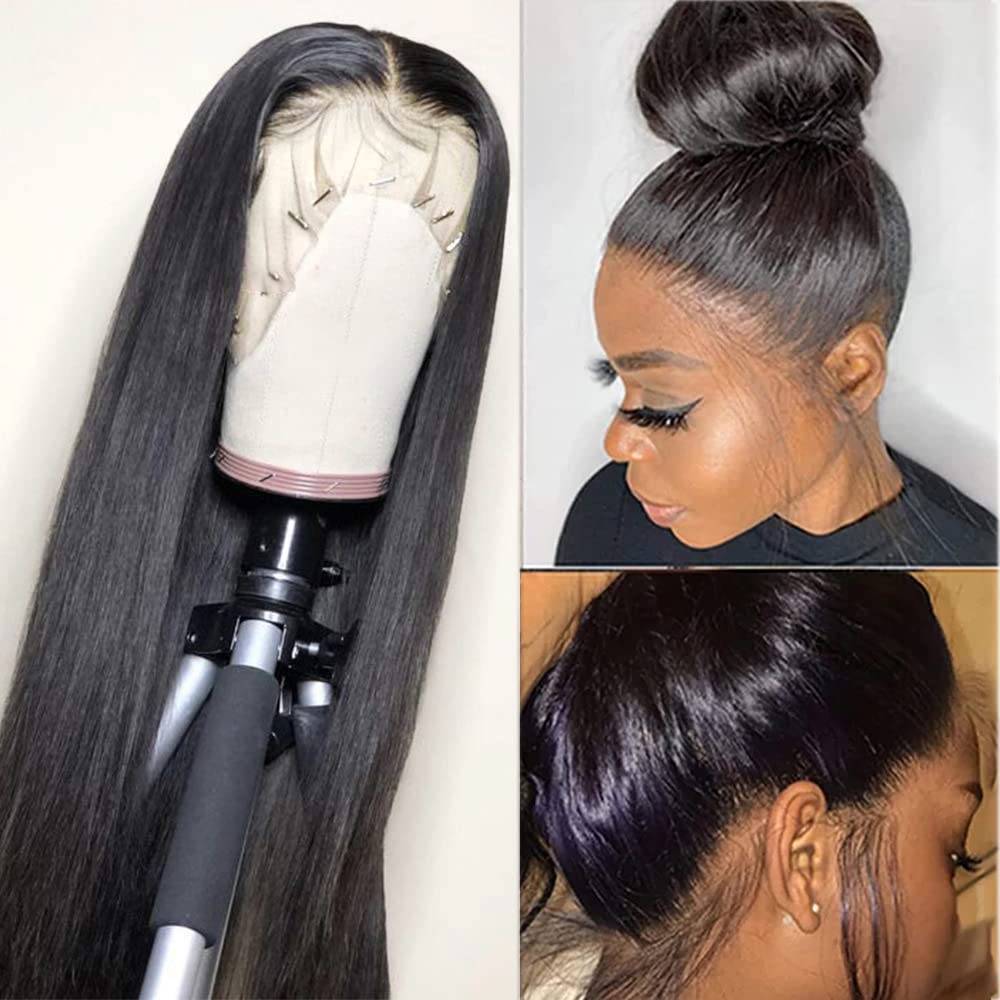 360 Straight Lace Front Wigs Human Hair for Women 18inch