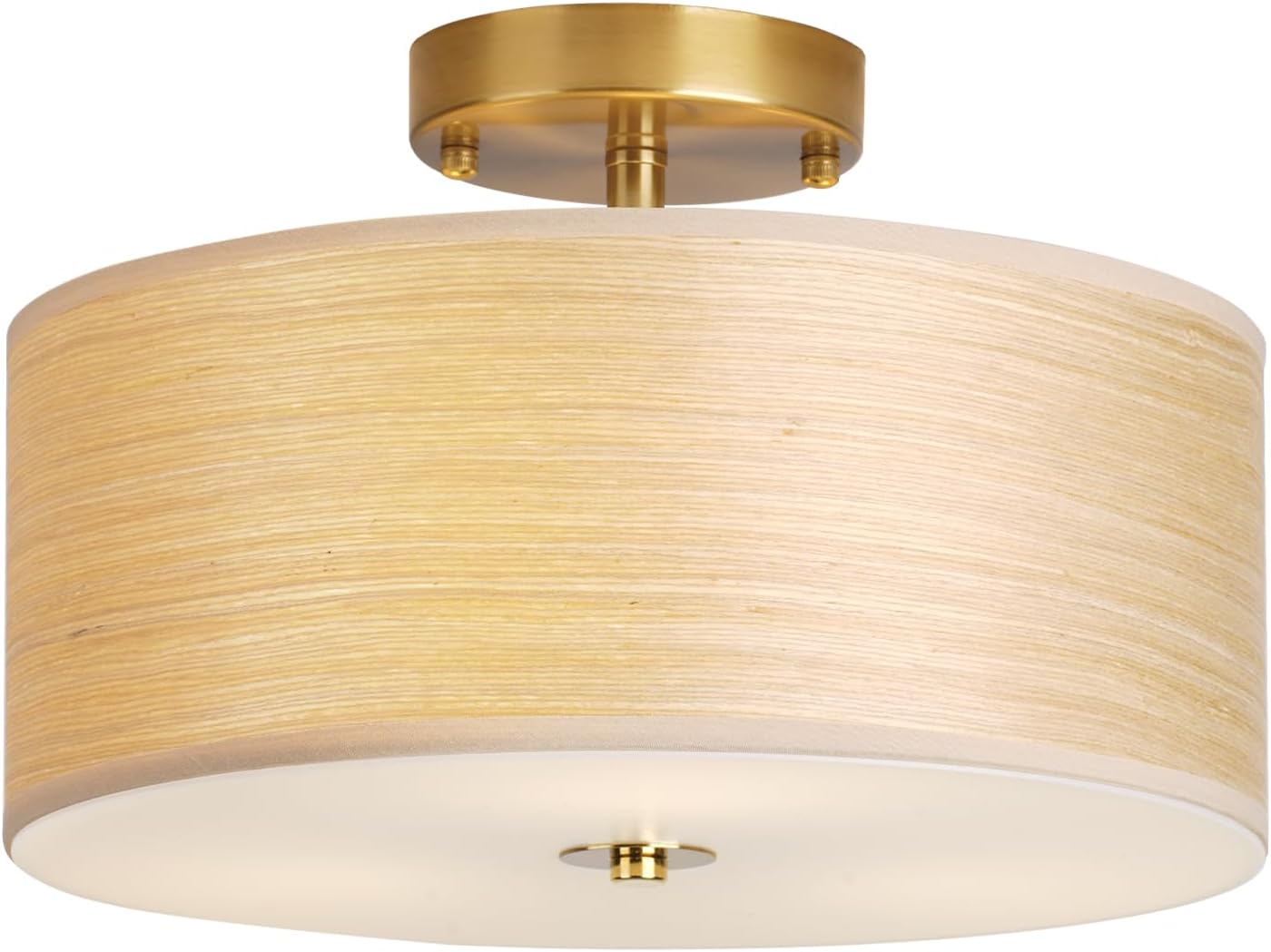 Gold Drum Ceiling Light Fixture for Modern Farmhouse Style