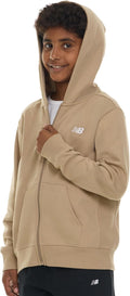 Boys Full Zip Hoodie - Soft Cotton Blend Fleece, Lined Hood