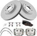 TRQ Front Brake Pad & Rotor Kit Premium G-Coated Ceramic Compatible