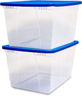 HOMZ 2-Pack 56 Quart Clear Plastic Storage Bins with Lids - Stackable