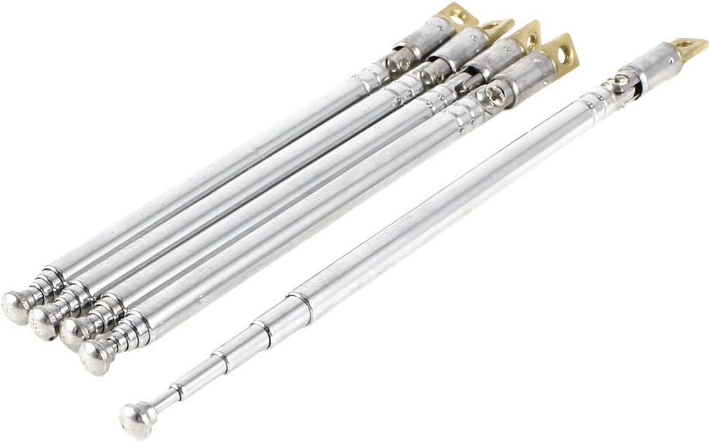 Telescopic Antenna: 180 Rotation, 11-32cm Length, 5 Sections, Stainless Steel