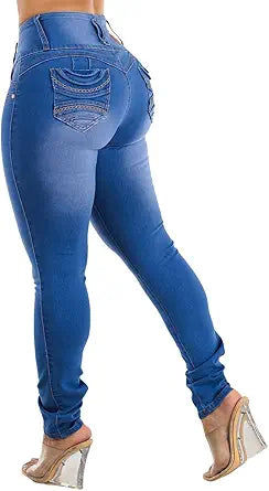 Moda Xpress Women Juniors High Waisted Butt Lifting Jeans