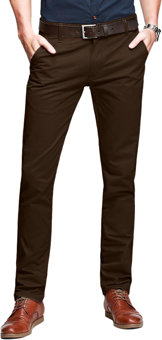 Match Mens Slim Tapered Flat Front Casual Pants for Style