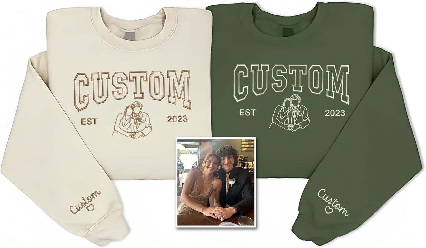 Personalized Couples Sweatshirts - Custom Embroidered Love