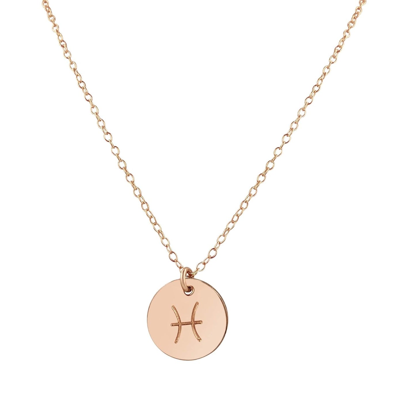 Rose Gold Pisces Necklace - Astrology Charm for Good Luck