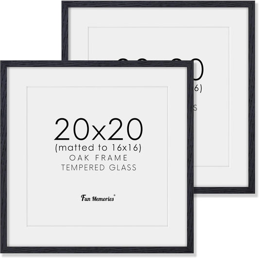 20x20 Rustic Solid Oak Wood Picture Frames for Wall Decor