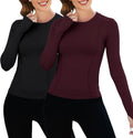 Loovoo Women Workout Shirts Compression Tee 1/2/3 Pack - Tight