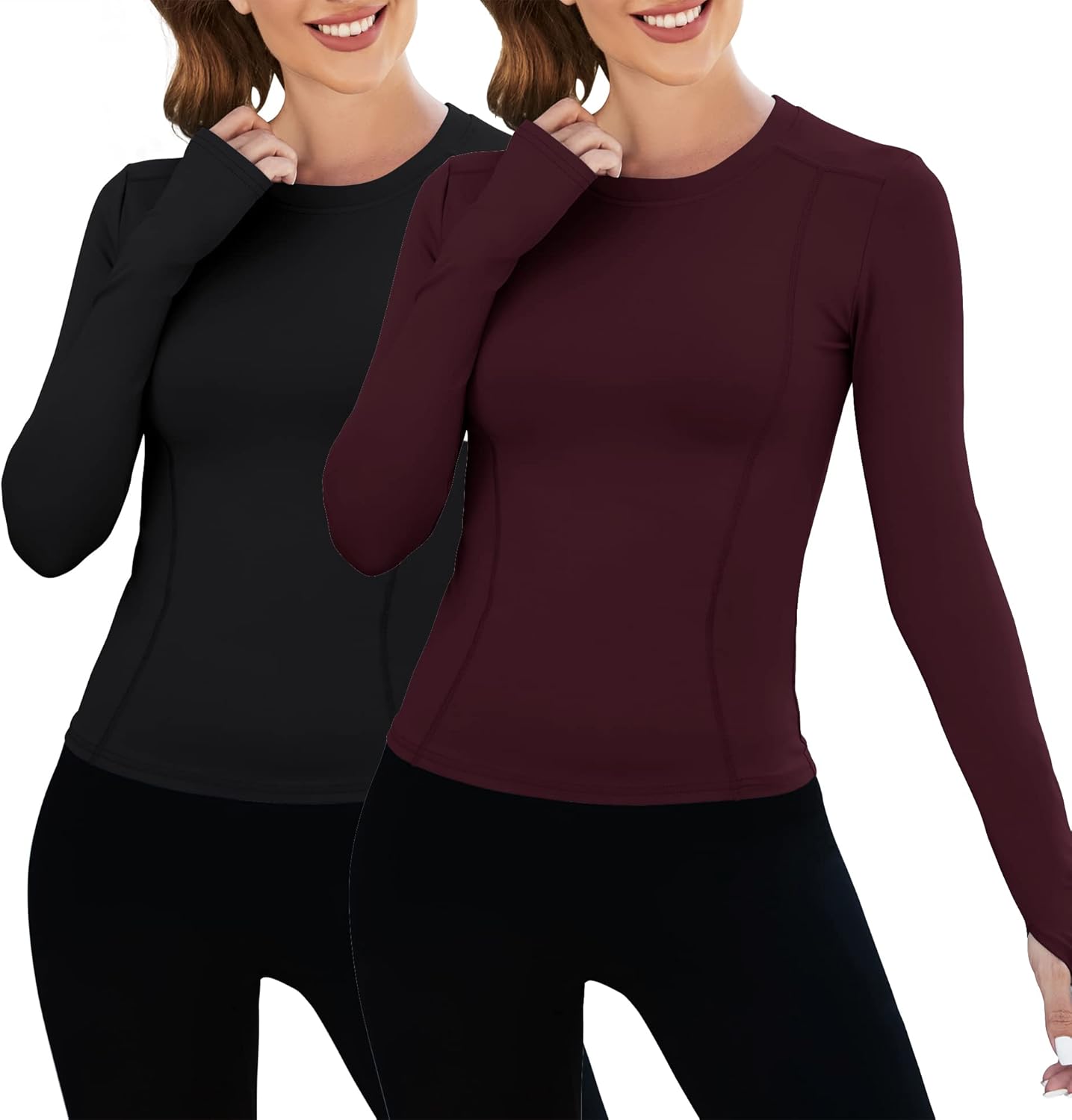 Loovoo Women Workout Shirts Athletic Compression Tee for Gym
