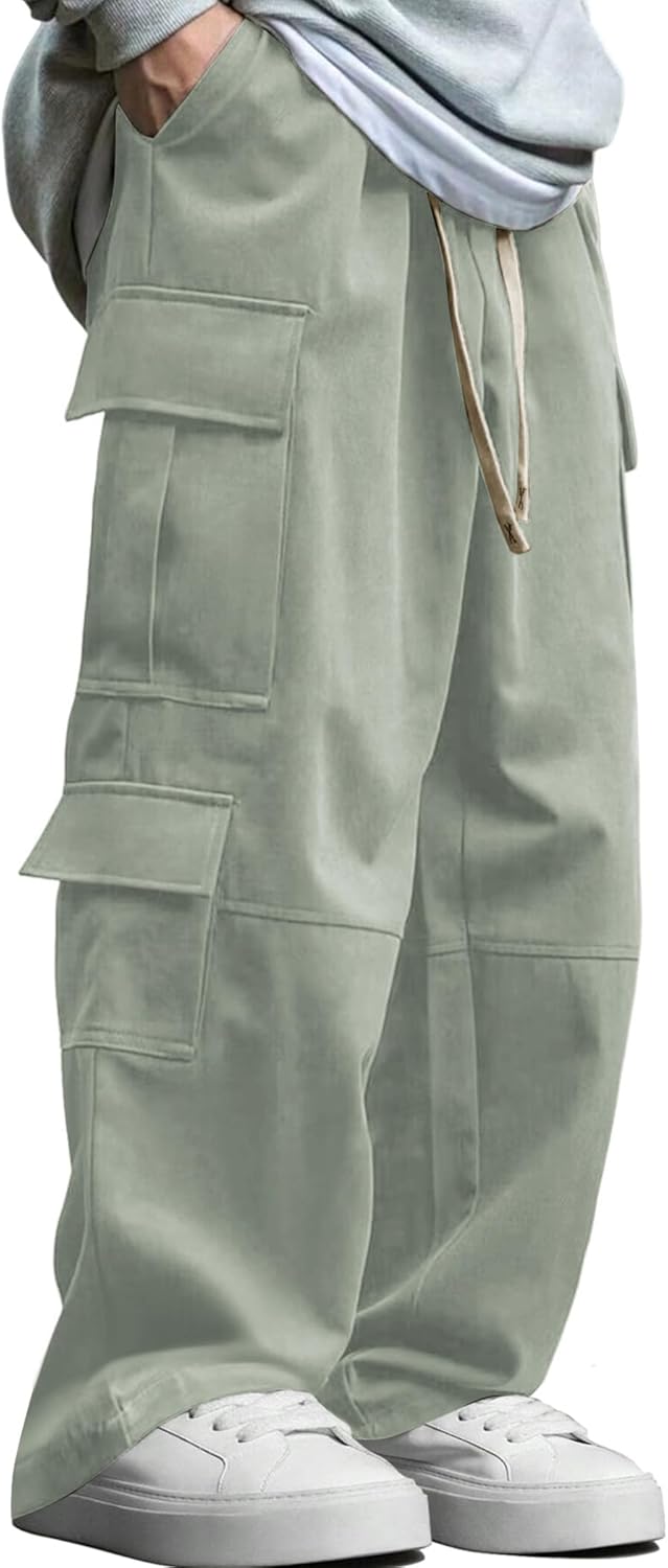 ZAFUL Mens Baggy Pants Y2K Contrast Piping Drawstring Sweatpants