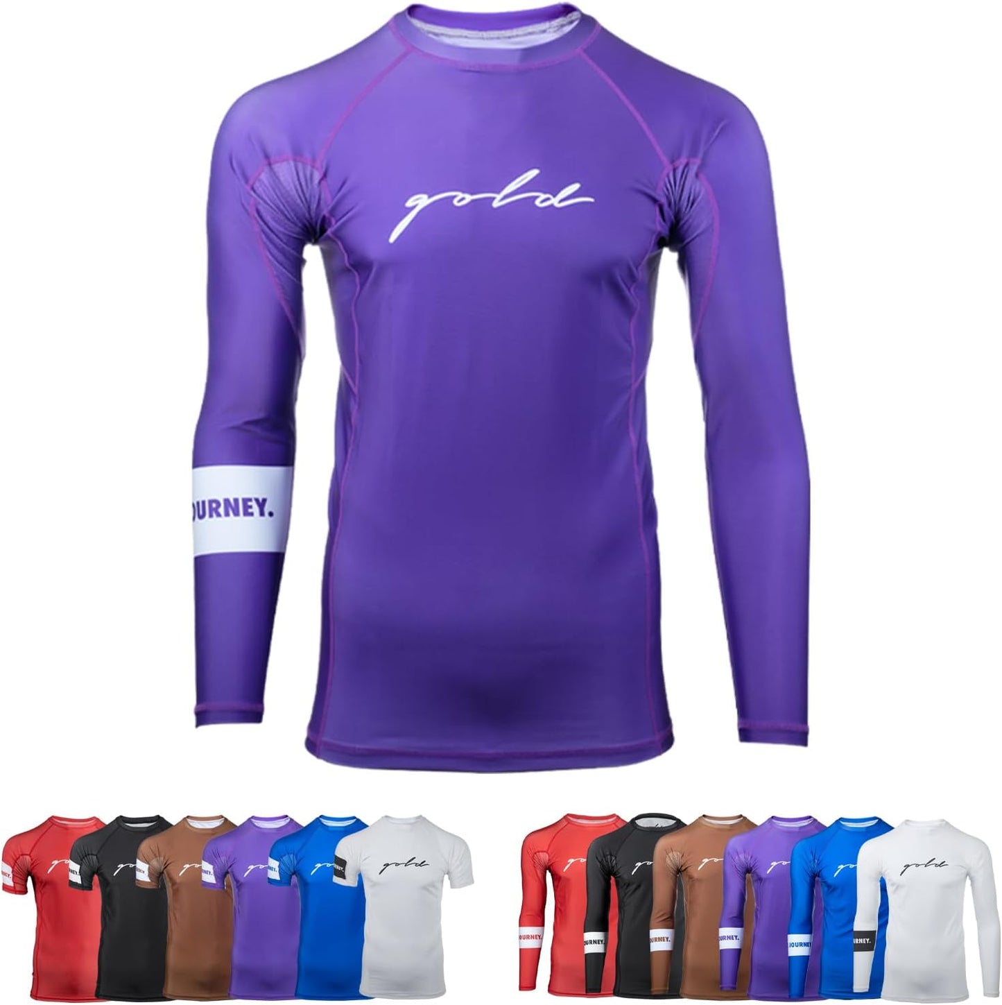 Gold BJJ Foundation Rash Guard for No-Gi and Gi Jiu Jitsu