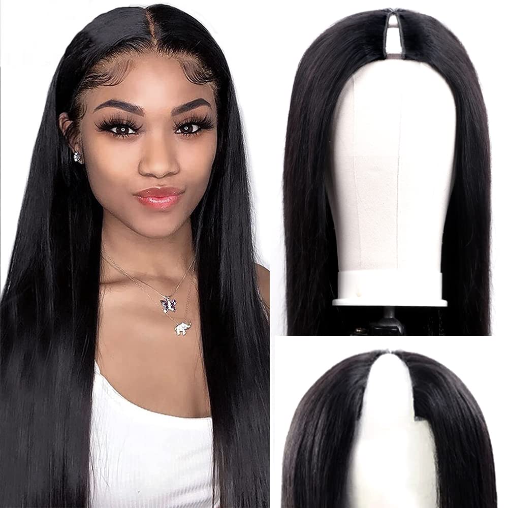 V Part Wigs Straight Brazilian Virgin Human Hair for Black Women