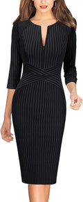 Womens Slim Zipper Up Bodycon Pencil Sheath Dress - Versatile Workwear