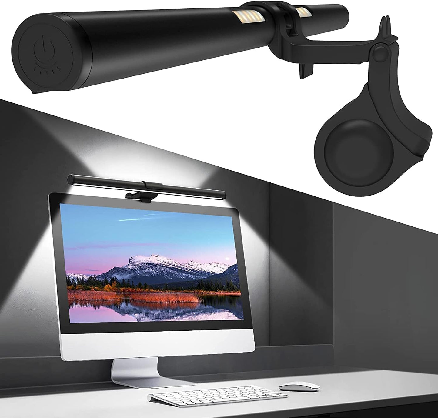 OOWOLF Dual Light Monitor Bar - Eye-Caring Desk Lamp