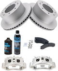 TRQ Rear Semi-Metallic Brake Pad Coated Rotor & Caliper Kit - Complete