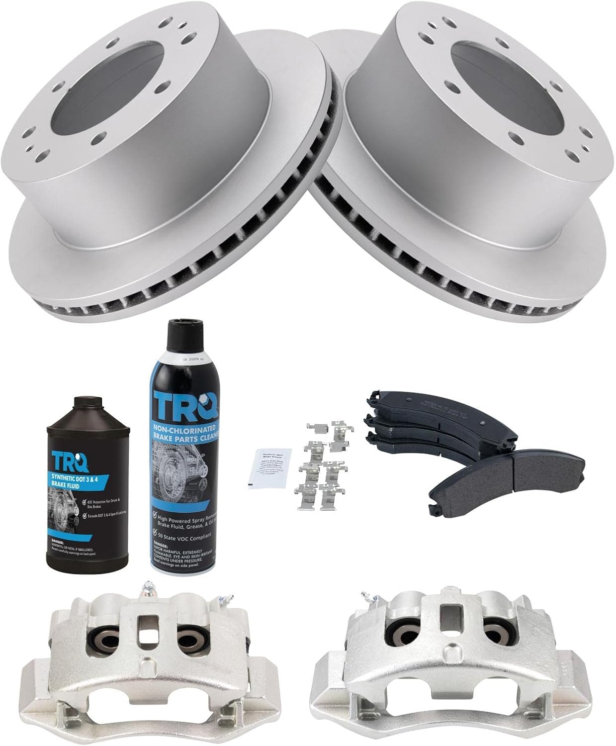 TRQ Rear Semi-Metallic Brake Pad and Rotor Kit for Chevy