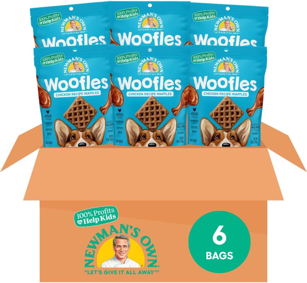 Woofles Dog Treats - Chicken Recipe Waffles for Happy Dogs